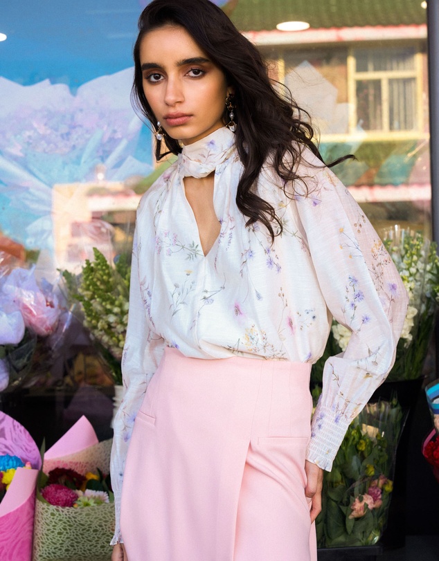 Forcast - Aurae Floral Tie Blouse