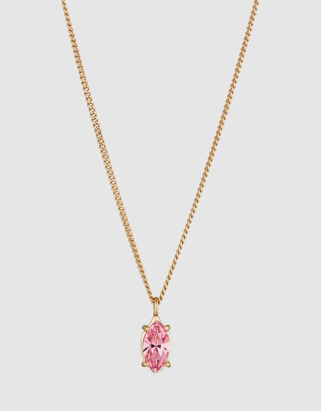 Elli Jewelry - Necklace Crystal Oval 925 Sterling Silver Gold-Plated