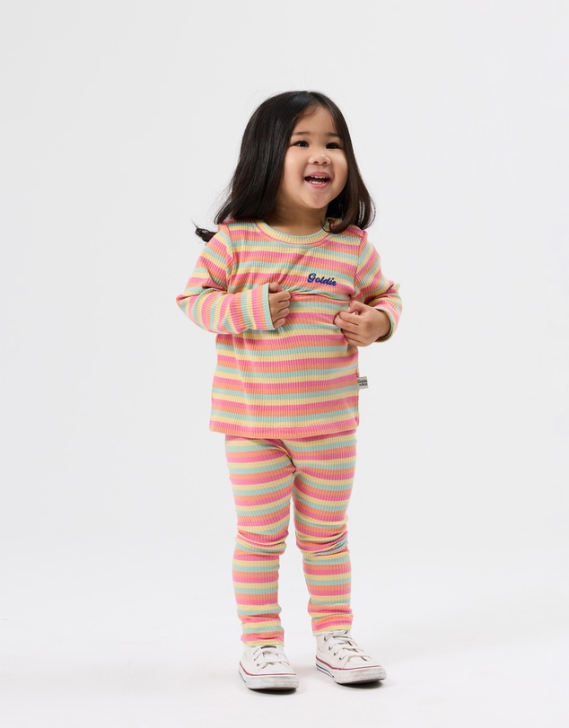 Goldie + Ace - Essential Stripe Rib Leggings - Babies-Kids