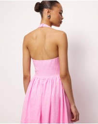 AERE - Esme Halter Linen Midi Dress