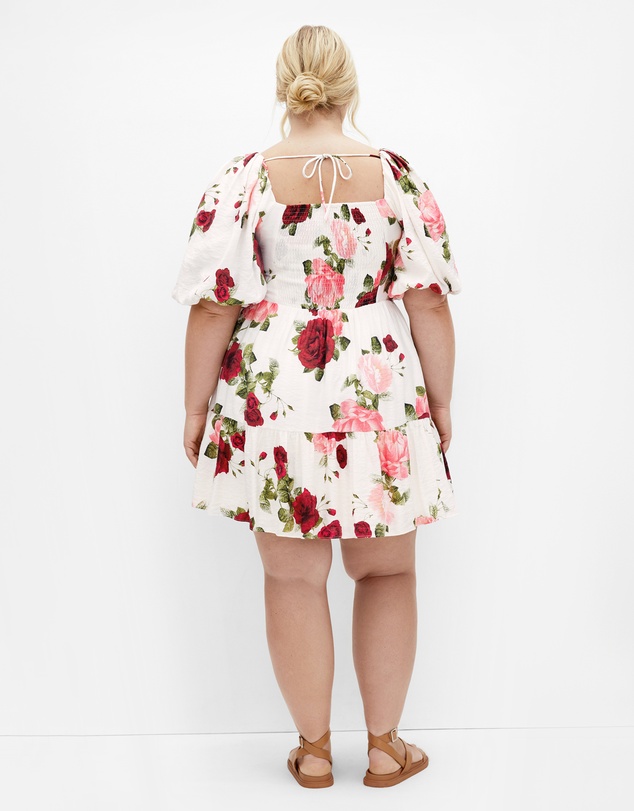 City Chic - Mindy Print Babydoll Mini Dress