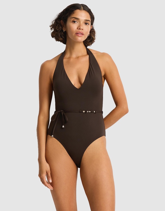 Sea Level Australia - De Luxe V Neck Halter One Piece