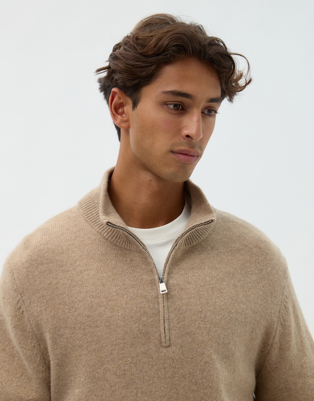 AERE - Merino Wool Quarter Zip Sweater