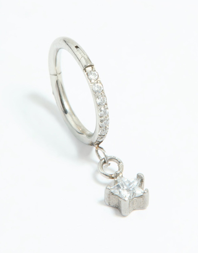 Lovisa - Surgical Steel Cubic Zirconia Micro Star Clicker Ring