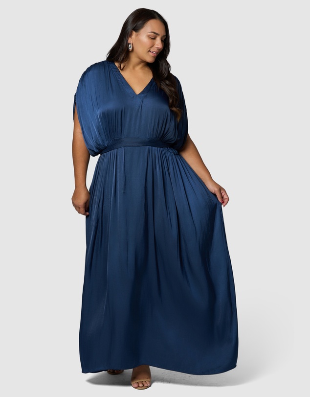 Pink Dusk by Curve Project - Aphrodite Satin Maxi Dress