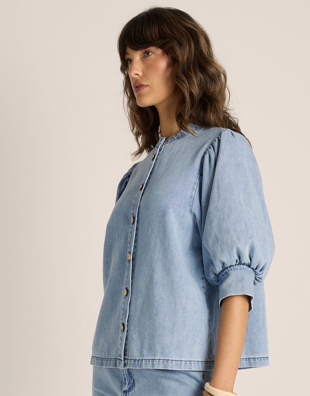 Fate + Becker - Lila Denim Balloon Shirt