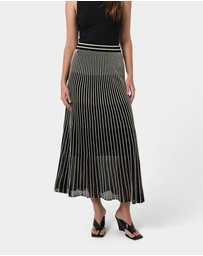 Forcast - Lucy Pleat Knit Midi Skirt