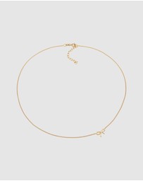 Elli Jewelry - Necklace Choker Crystal Bow 925 Sterling Silver Gold-Plated