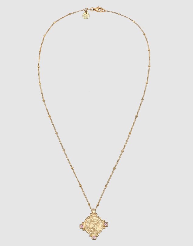Haze & Glory - ICONIC EXCLUSIVE - Necklace Vintage Sapphire Coin 925 Sterling Silver Gold-Plated