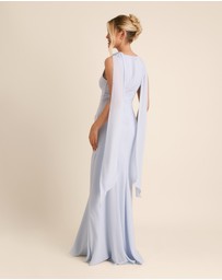 Six Stories - High Cowl Neck Drape Chiffon Bridesmaid Dress