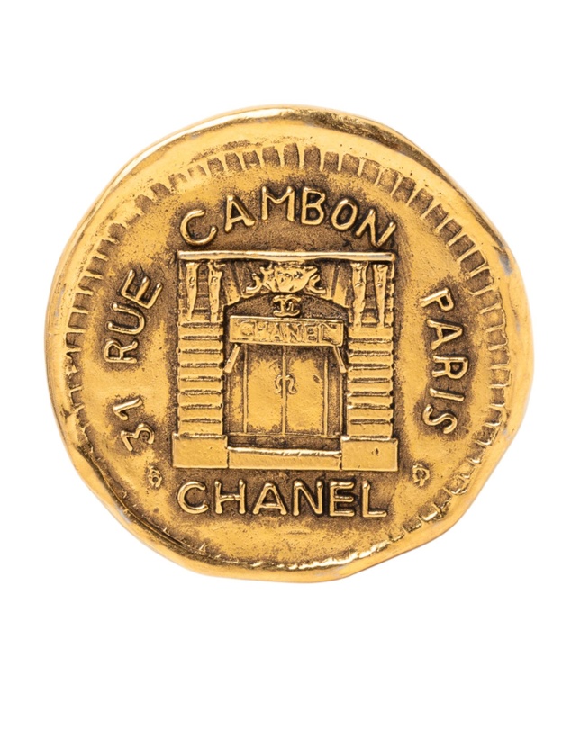 Pre-Loved by Azura Reborn - Pre-Loved Gold Plated 31 Rue Cambon Coin Brooch