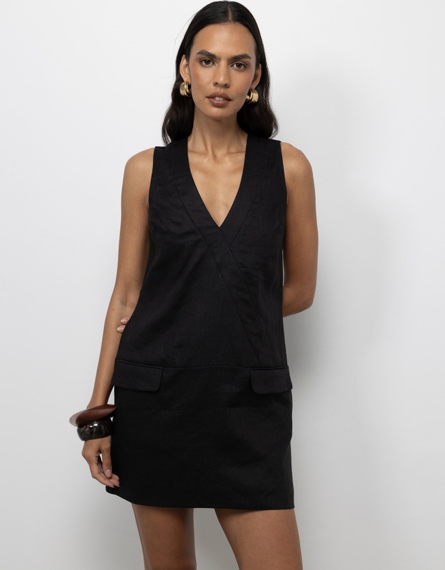 AERE - Nari Tailored Linen Mini Dress