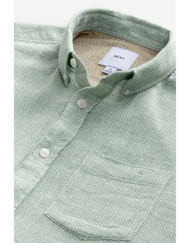 NEXT - Short Sleeve Linen Blend Shirt Button Down Collar