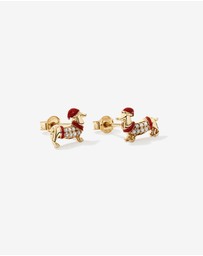 Michael Hill - Dachshund Stud Earrings with Cubic Zirconia in 10kt Yellow Gold