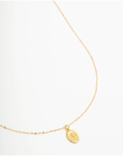 Lovisa - Gold Plated Sterling Silver St. Christopher Pendant Necklace