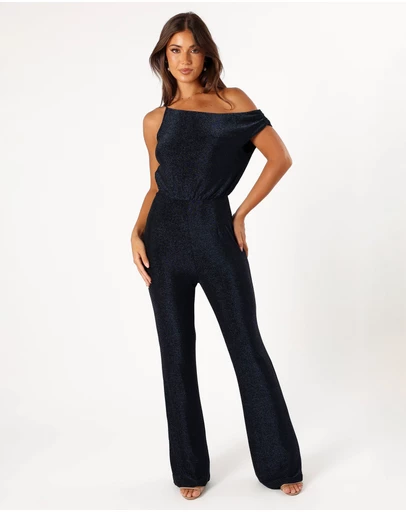 Petal & Pup - Heather One Shoulder Jumpsuit - Navy