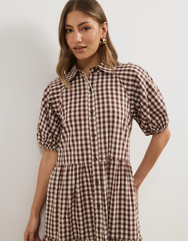 Atmos&Here - Alexis Tiered Button Through Midi Dress
