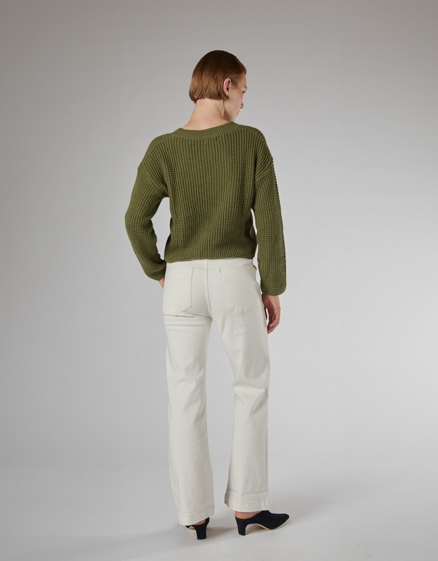DRICOPER DENIM - Lulu Khaki Cotton Sweater