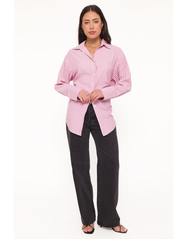 Petal & Pup - Fawna Tie Back Shirt - Pink Stripe
