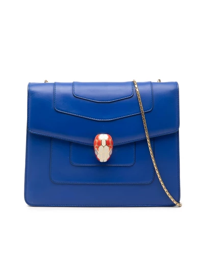 Bvlgari - Pre-Loved Small Leather Square Serpenti Forever Chain Crossbody