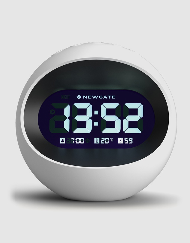 Newgate - Newgate Centre Of The Earth Lcd Alarm Clock White