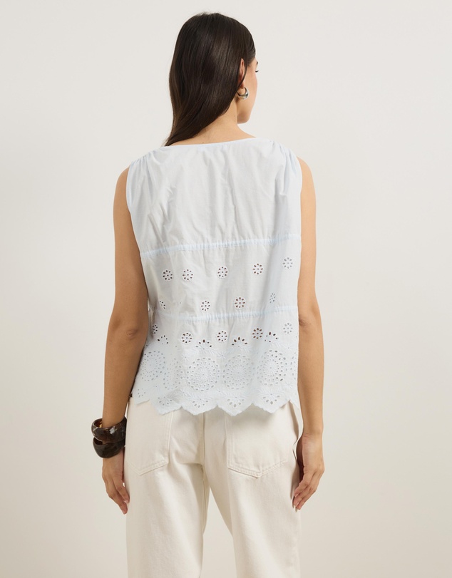 Atmos&Here - Eliza Broderie Tie Front Top