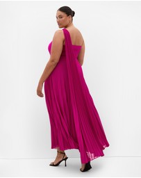 City Chic - Eloura One Shoulder Pleat Maxi Dress