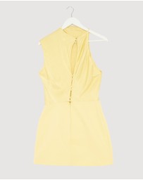 Revibe - Repaired Shona Joy Dillon Contrast Draped Cowl Mini Dress - AU 10