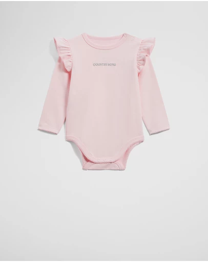 Country Road - Cotton Frill Rib Long Sleeve Bodysuit