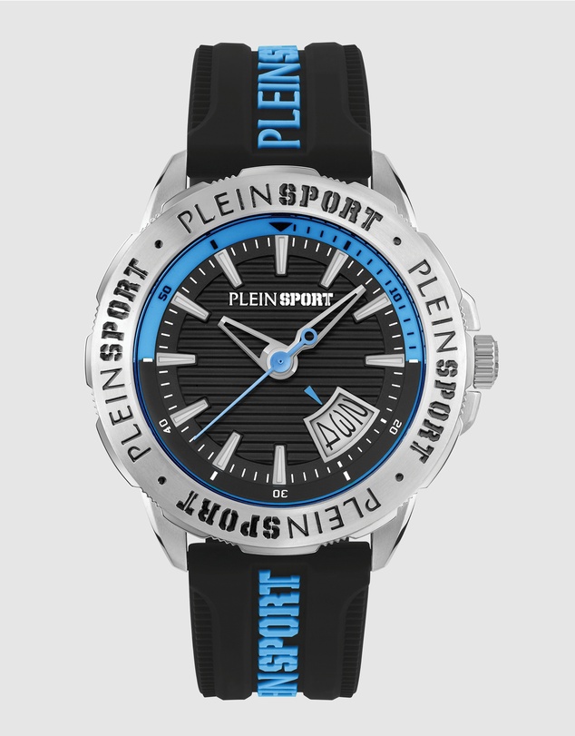 Plein Sport - PLEIN RAMPAGE 44mm Black dial and Black Blue Silicone strap