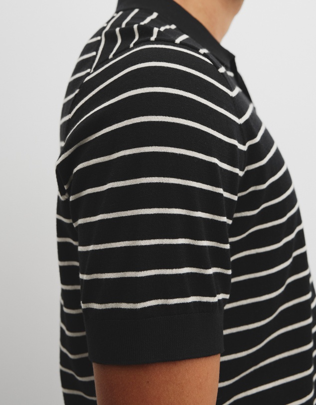 Country Road - Australian Cotton Silk Stripe Knit Polo