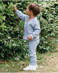 Kynd Baby - Organic Chunky Rib Knit Pant in Sky Blue