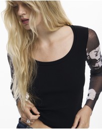 Desigual - Chiffon sleeve T-shirt