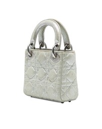Pre-Loved by Azura Reborn - Pre-Loved Micro Metallic Calfskin Cannage Lady Dior