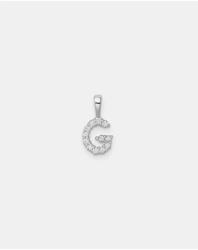 Zoe Olivia - 9K White Gold Lab Grown Diamond Initial G Pendant