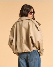 MVN - Funnel Neck Short Trench Coat