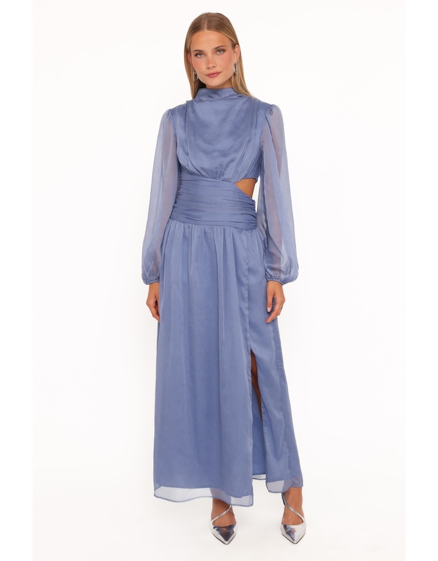 Petal & Pup - Neveah Long Sleeve Maxi Dress - Dusty Blue