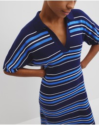 Country Road - Australian Merino Stripe Polo Knit Dress