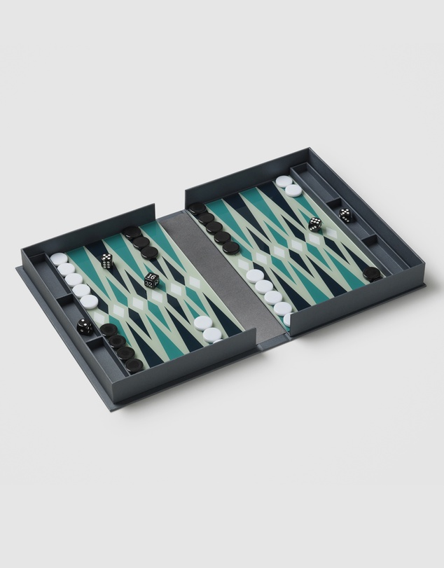 Printworks - Printworks Classic Backgammon -Grey Blue