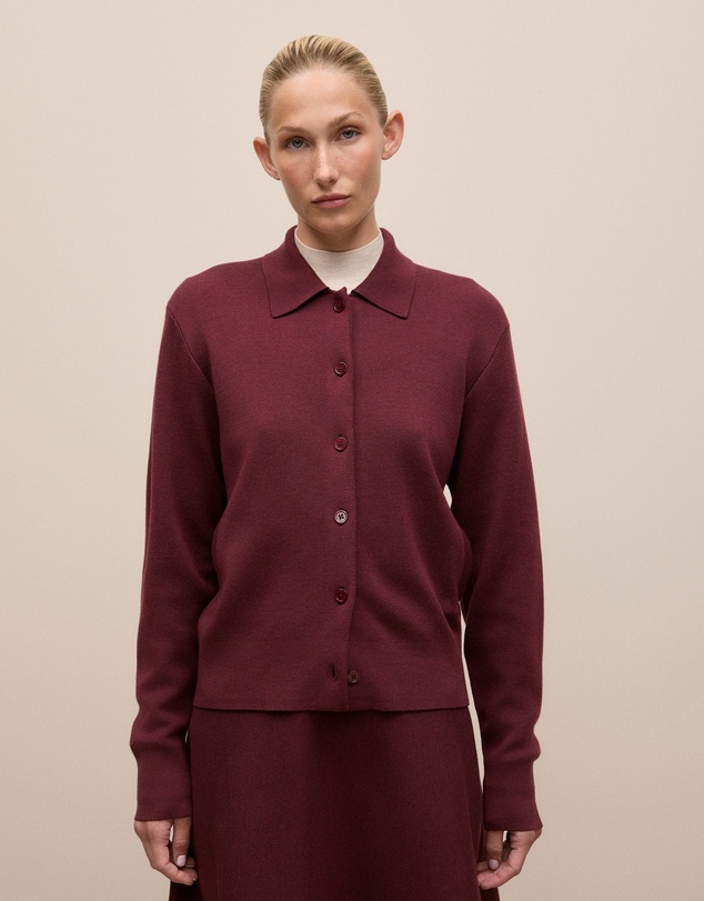 Trenery - Merino Double Knit Jacket in Red Mahogany