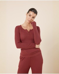 Gingerlilly - Lille Ribbed Long Sleeve Henley Top