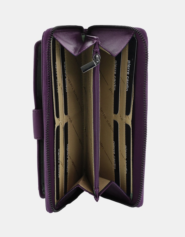 Pierre Cardin - Pierre Cardin Women's Leather Zip around wallet w/ Wristlet