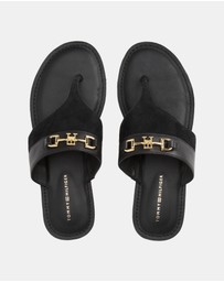 Tommy Hilfiger - Mixed Leather Thongs - Women's
