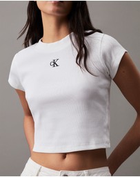 Calvin Klein Jeans - Slim Cropped Ribbed T-shirt