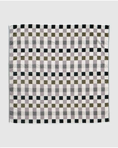 Bambury - Truffle Check Jacquard Beach Blanket