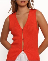 Petal & Pup - Parma Knit Vest Top - Blood Orange