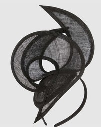 Max Alexander - Black Sinamay Racing Fascinator