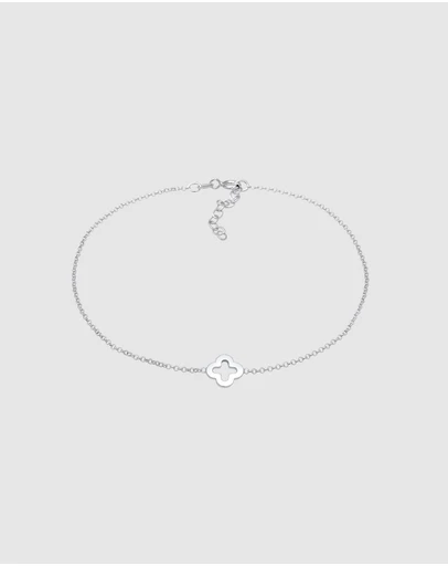 Elli Jewelry - Cloverleaf Charm Anklet in 925 Silver