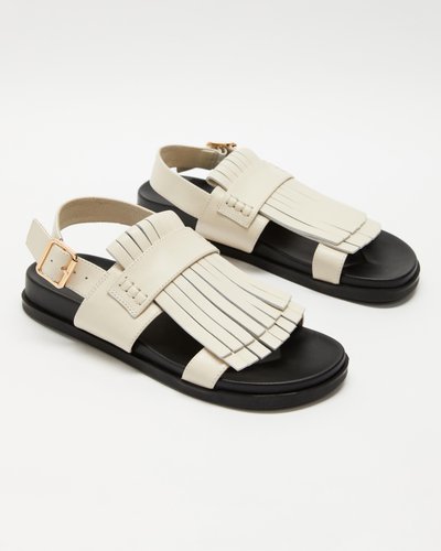 Leather Fringe Sandals - Women's