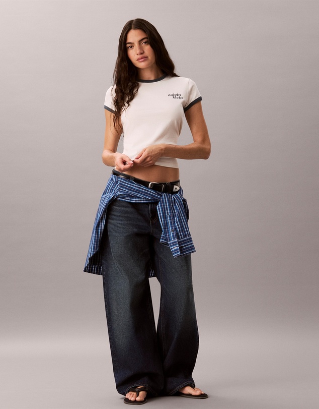 Calvin Klein Jeans - Calvin Klein Logo Slim Ringer Tee